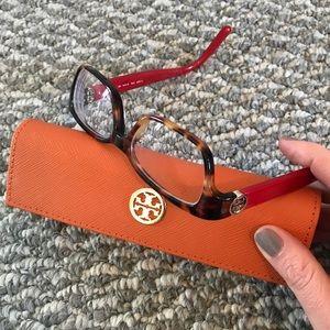 Tory Burch Tortoise Eyeglasses and Case
